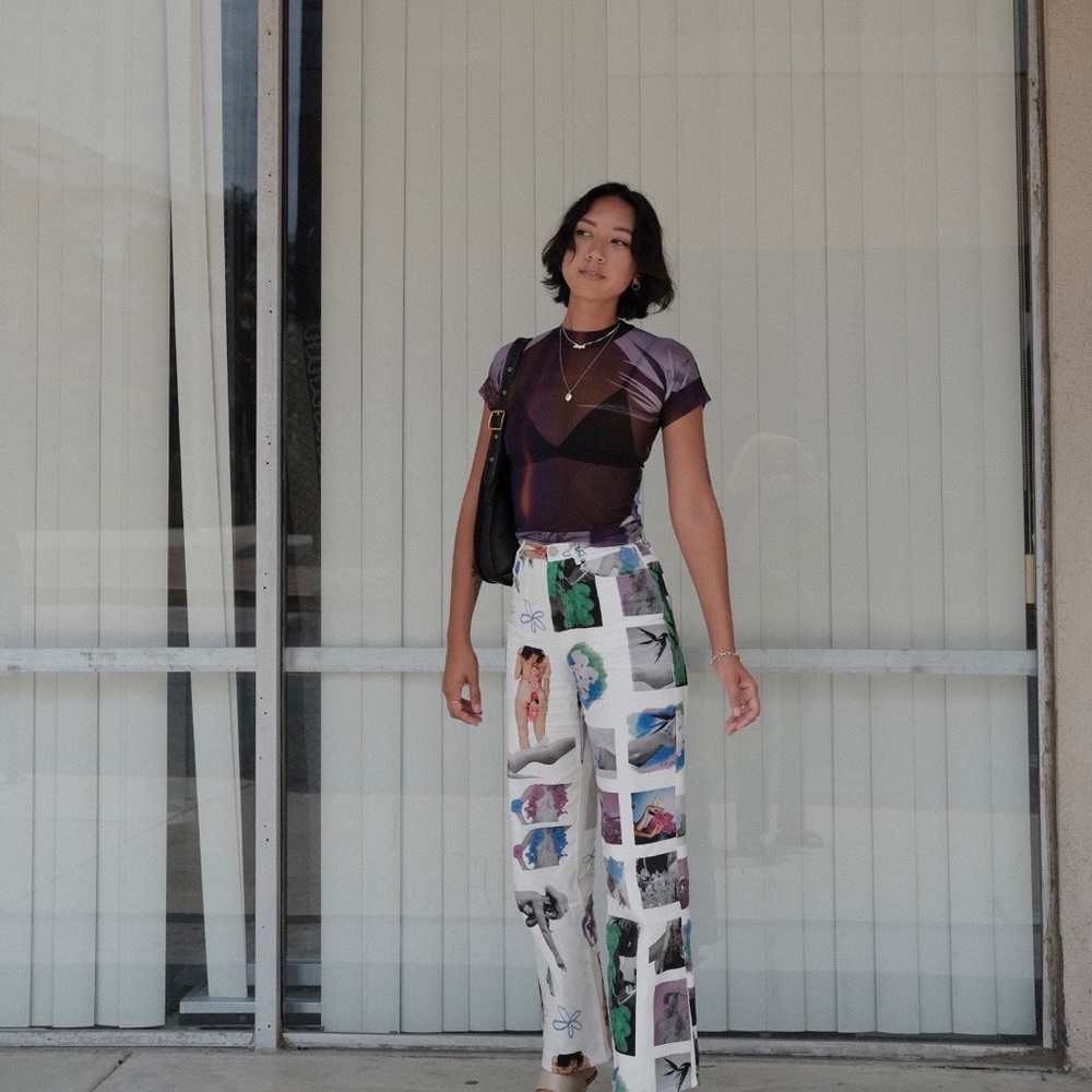 With Jean Newry jean floral mimicry print sz xs